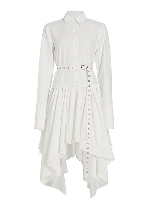 Asymmetric Belted Midi Dress