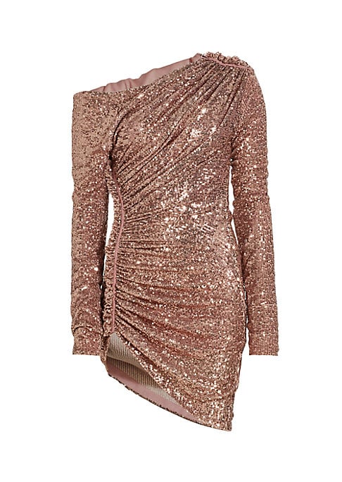 sequined draped minidress