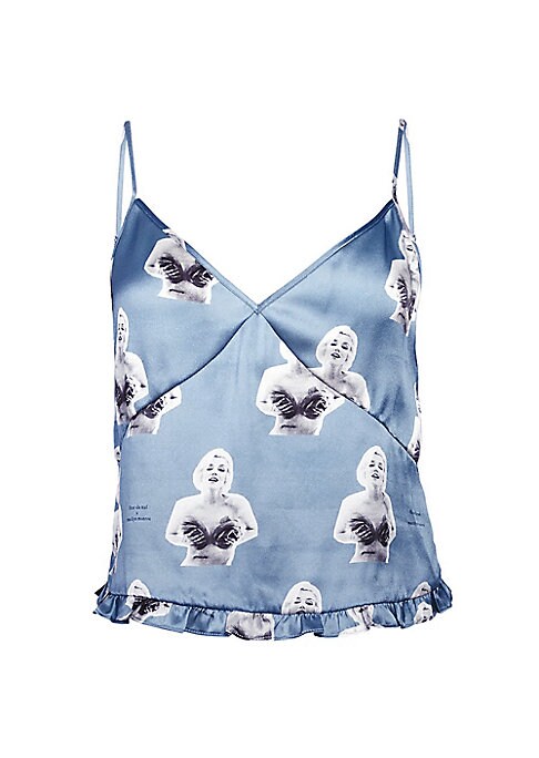 Ruffled Satin Sleep Top