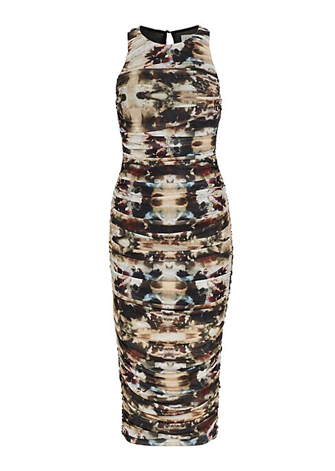 Printed Ruched Body Dress