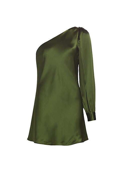 Silk One-Shoulder Mini Dress
