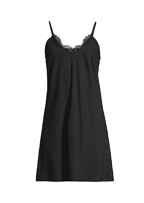 Lace-Trimmed V-Neck Dress