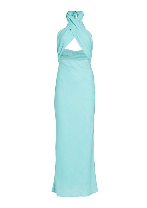 Linen Cut-Out Maxi Dress