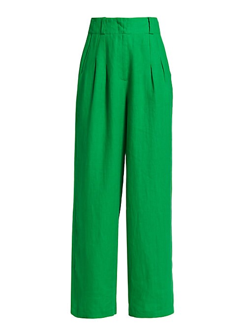 Linen Pleat Wide Pants
