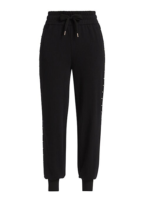Pearl-Trimmed Luxe Joggers