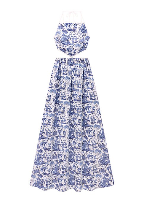 Tropical Cutout Maxi Dress