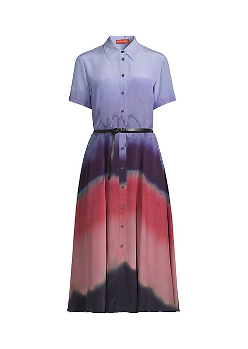 Ombré Silk Shirt Dress
