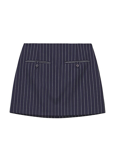 Tailored Pinstripe A-line Skirt