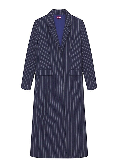 Sleek Striped Duster Coat