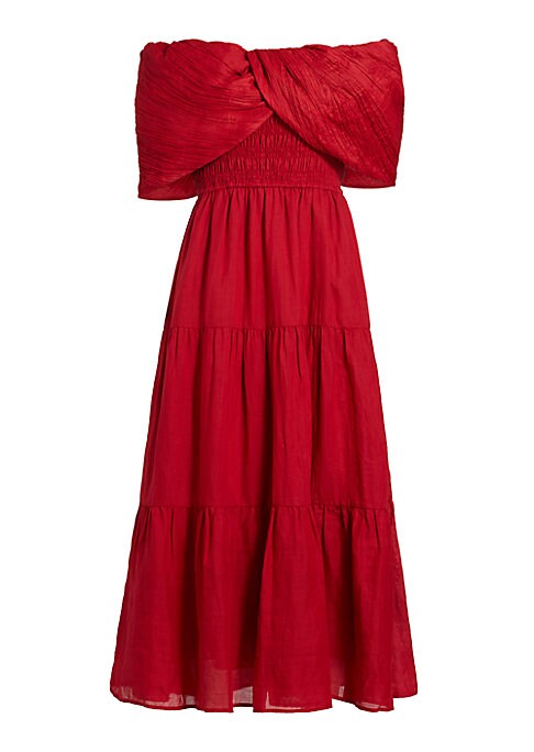 Draped Tiered Midi Dress