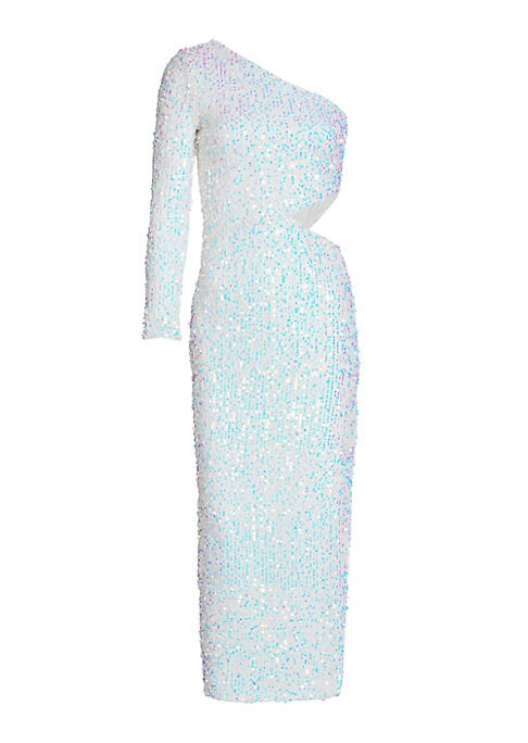 Glimmering Asymmetric Midi Dress