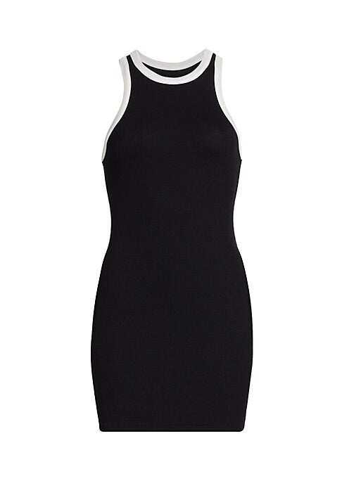 Contrast Trim Rib Dress