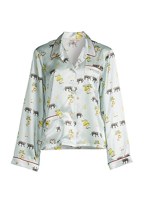 Satin Print Pajama Top