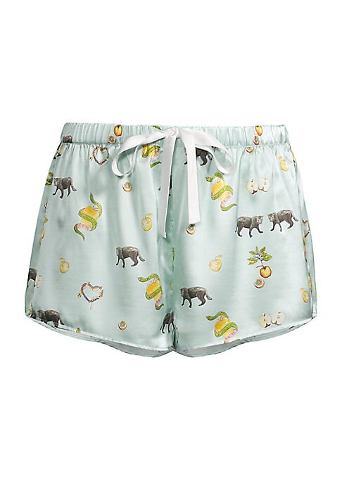 Tropical Print Silk Shorts