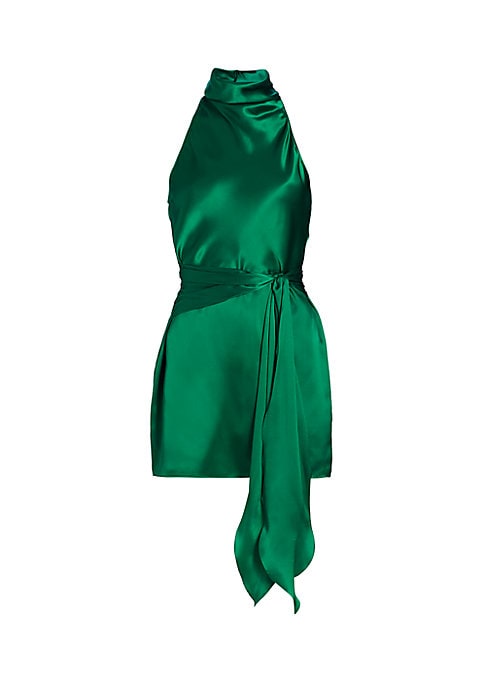 Silk Tie Mini Dress