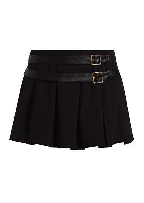 Belted Pleated Mini Skort