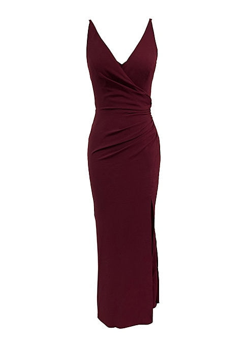 Chic Ruched Slit Gown