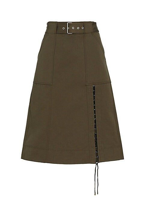 Lace-Up A-Line Skirt