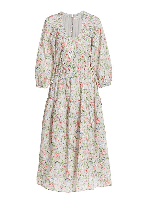 Floral Ruffle Midi Dress