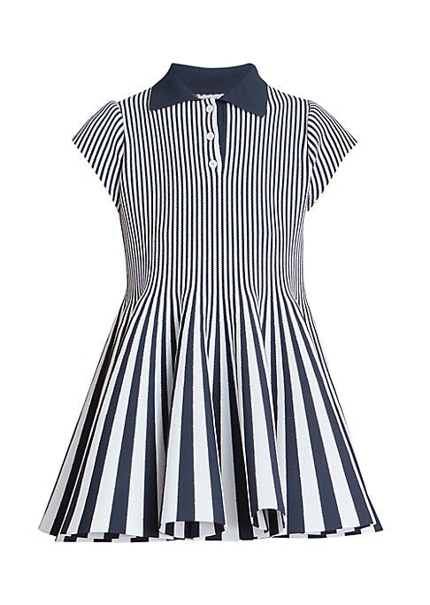 Striped Pleat Mini Dress