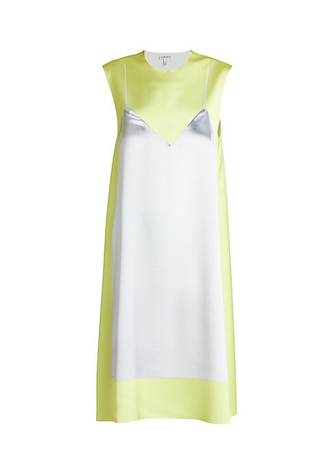 Colorblock Satin Midi Dress