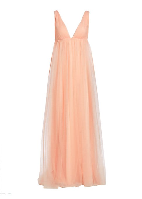 Elegant Tulle V-Neck Gown