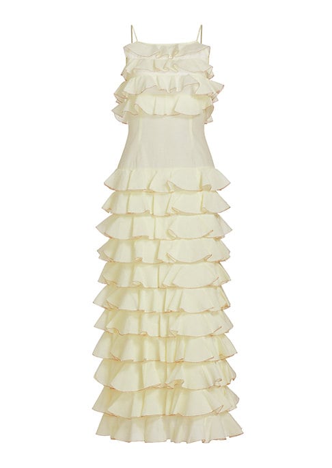 Ruffled Dot Midi Dress