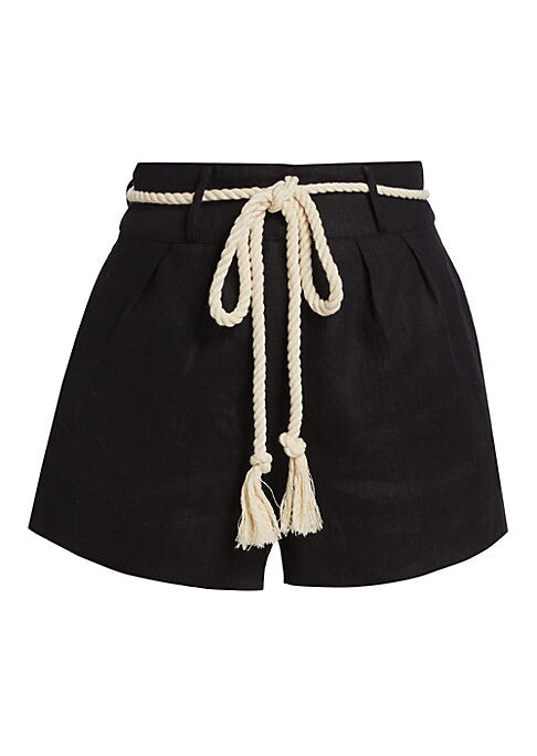 Belted Summer Linen Shorts