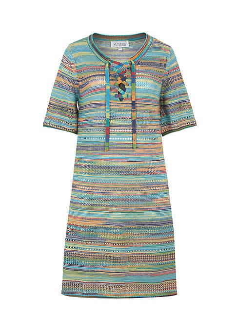 Vibrant Lace-Up Dress