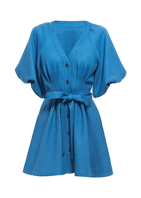 Vibrant V-Neck Mini Dress