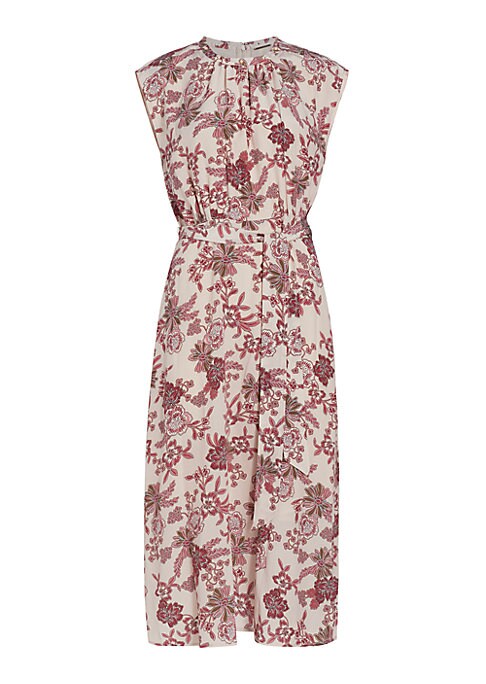 Silk Pleat Midi Dress