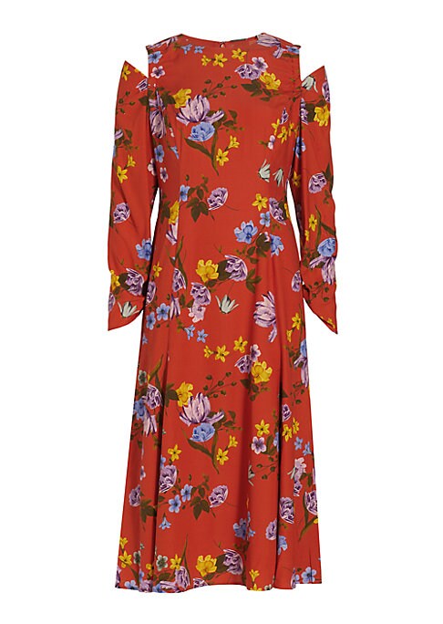 Floral Cut-Out Midi Dress