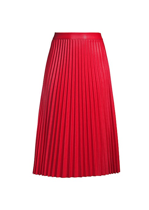 Vegan Leather Pleated Skirt