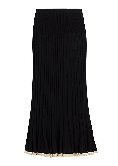 Silk-Cashmere Flared Maxi Skirt
