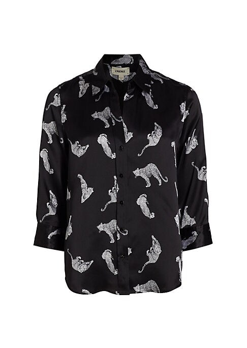 Satin Animal Print Blouse