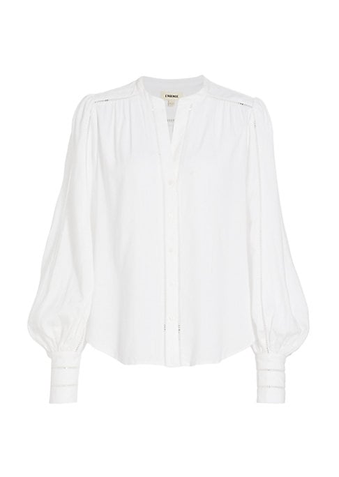 Lace-Detail Balloon Blouse