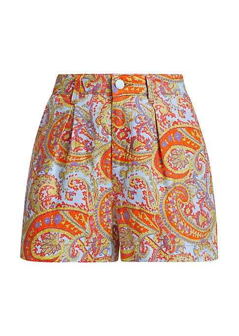 Vibrant Paisley High-Rise Shorts