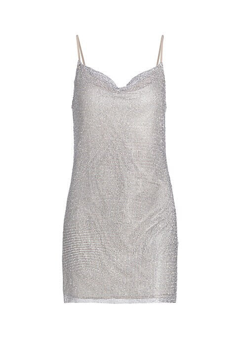 Rhinestone Cowl Minidress