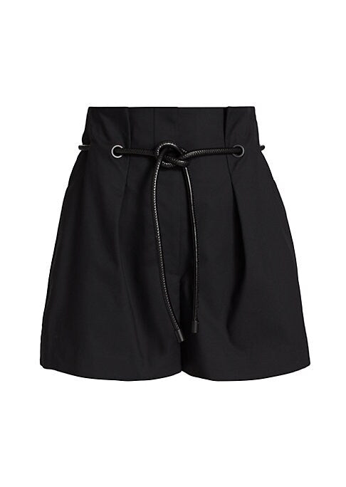 Pleat-Effect High-Waisted Shorts