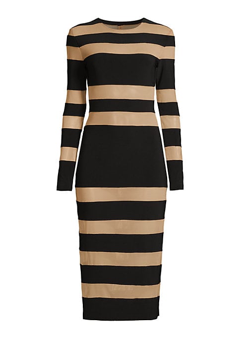 Striped Elegance Midi Dress