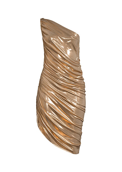 Metallic Ruching Minidress