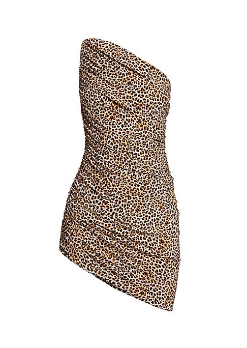 Leopard Ruched Mini Dress