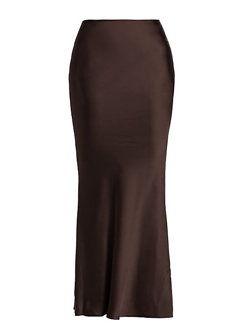 Satin Bias-Cut Midi Skirt
