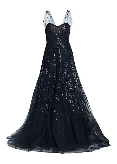 Glistening V-Neck Dress