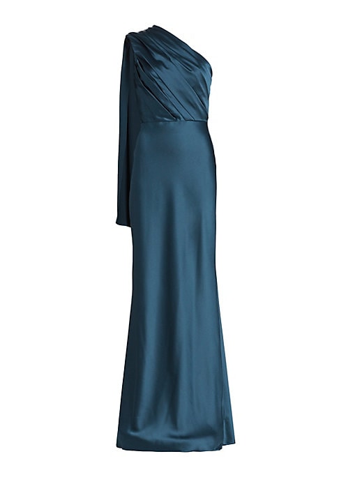 Lustrous Draped Evening Gown