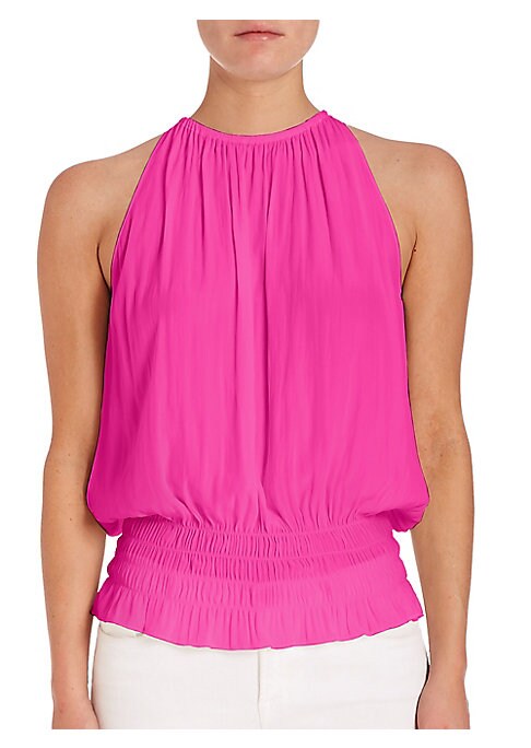 Vibrant Gathered Blouson Top