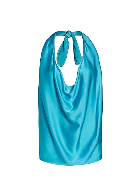 Drape Neck Silk Top
