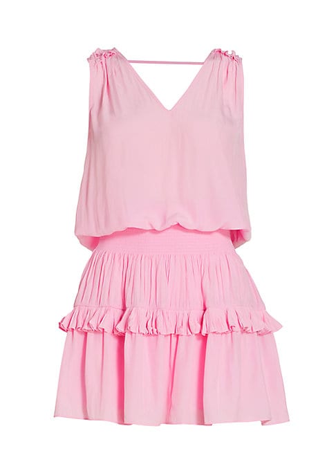 Ruffled V-Neck Mini Dress