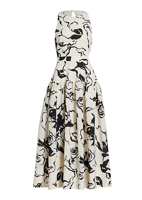 Print Fit-and-Flare Dress