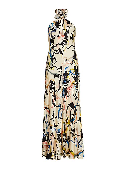 Vibrant Satin Maxi Dress